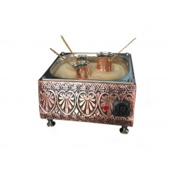 Turkish Copper Sand Coffee Machine Coffee Maker with 3 Coffee Pots and 250gr Turkish Coffee