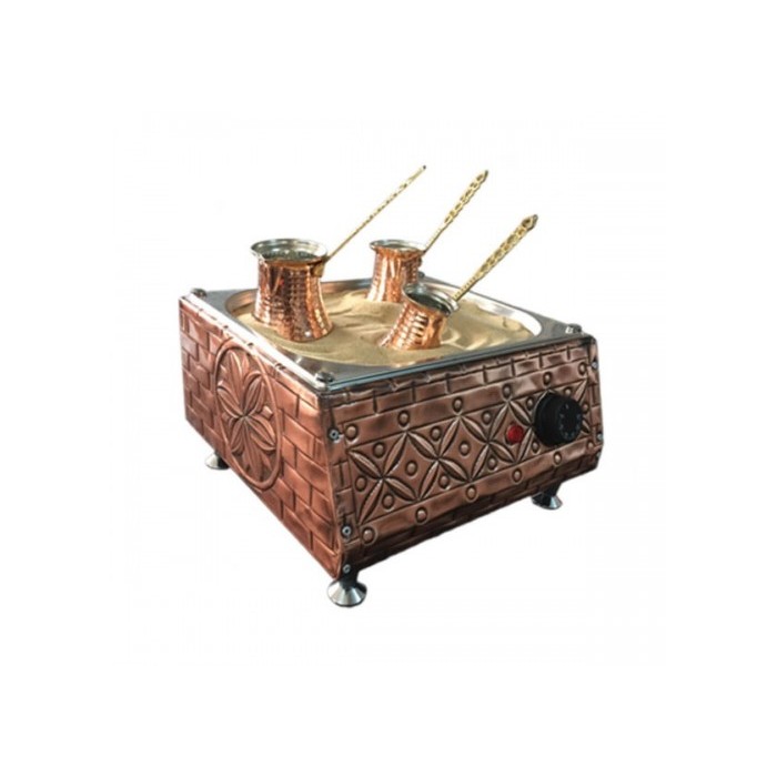 Turkish Copper Sand Coffee Machine with 3 Coffee Pots and 250gr Turkish Coffee