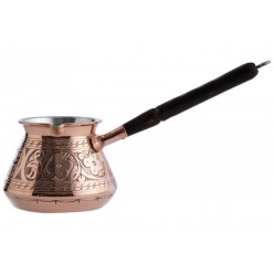 Solid Copper Hammered Copper Turkish Greek Arabic Coffee Pot Stovetop Coffee Maker Cezve Ibrik Briki with Wooden Handle