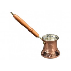 Solid Copper Hammered Copper Turkish Greek Arabic Coffee Pot Stovetop Coffee Maker Cezve Ibrik Briki with Wooden Handle