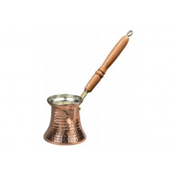 Solid Copper Hammered Copper Turkish Greek Arabic Coffee Pot Stovetop Coffee Maker Cezve Ibrik Briki with Wooden Handle