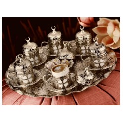 Coffee Set 6 Persons Coffee Cups with Tray and Delight Bowl