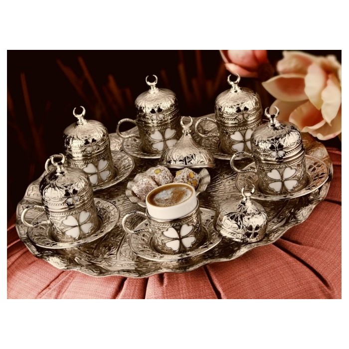 Coffee Set 6 Persons Coffee Cups with Tray and Delight Bowl