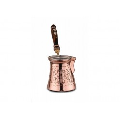 Solid Copper Hammered Copper Turkish Greek Arabic Coffee Pot Stovetop Coffee Maker Cezve Ibrik Briki with Wooden Handle