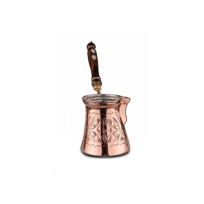 Solid Copper Hammered Copper Turkish Greek Arabic Coffee Pot Stovetop Coffee Maker Cezve Ibrik Briki with Wooden Handle