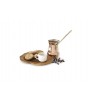 Solid Copper Hammered Copper Turkish Greek Arabic Coffee Pot Stovetop Coffee Maker Cezve Ibrik Briki with Brass Handle