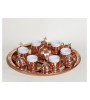 Copper Turkish Coffee Set 6 Persons Coffee Cups and Saucers with Delight Bowl