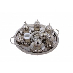Turkish Coffee Set 6 Persons Coffee Cups and Saucers with Delight Bowl