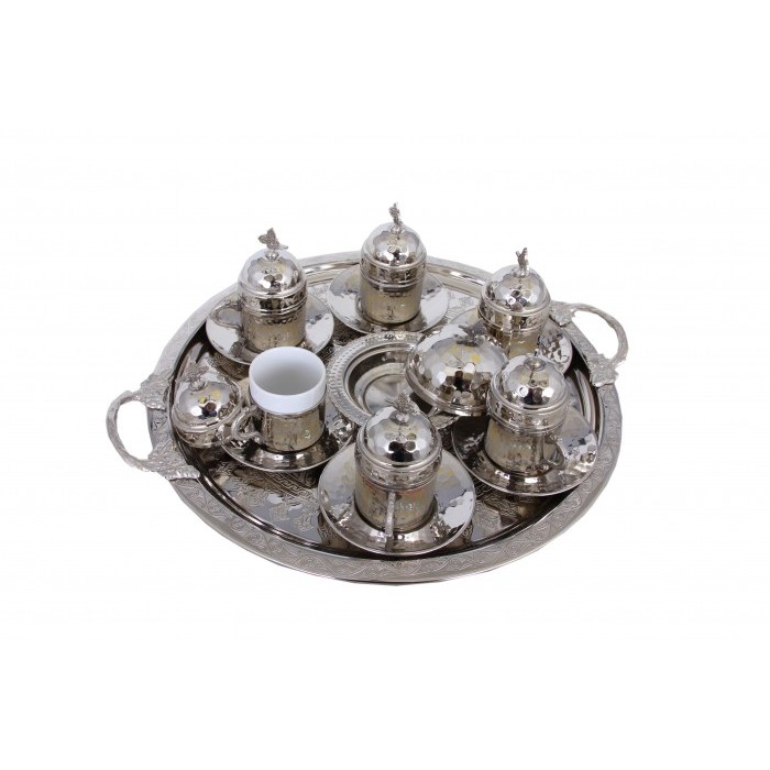 Turkish Coffee Set 6 Persons Coffee Cups and Saucers with Delight Bowl