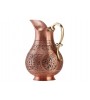 Solid Copper Handmade Matte Engraved Jug Pitcher Carafe 2L Copper Vessel for Drinking Water