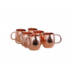 Moscow Mule Copper Mugs Set of 6 - Solid Copper Handcrafted Copper Mugs