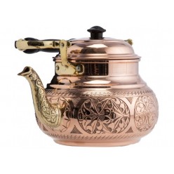 Copper Hammered Tea Pot Kettle Stovetop Teapot 1.5L