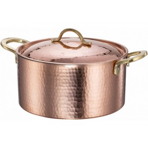 Copper Hammered Soup Pot Stew Pan Casserole