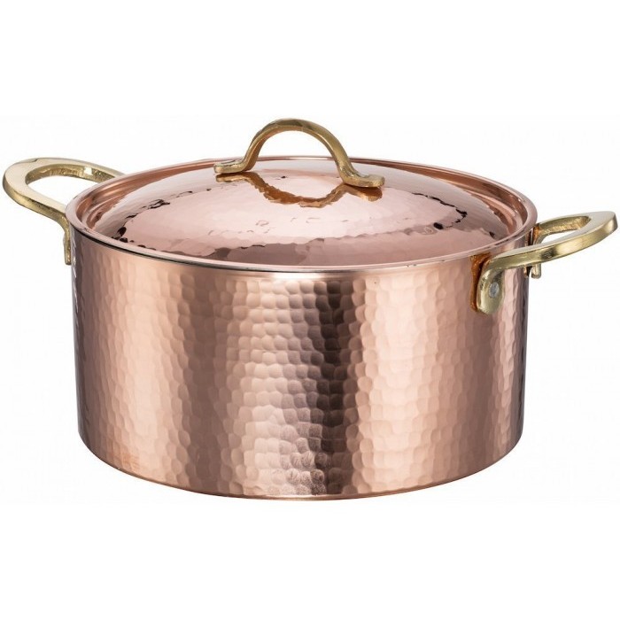 Copper Hammered Soup Pot Stew Pan Casserole