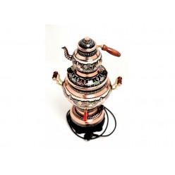 Copper Hand Painted Tea Kettle 4L Electric Samovar with Thermostat