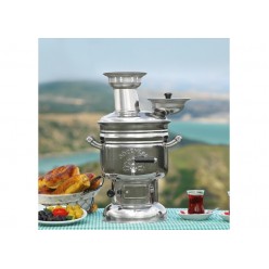 Steel Coal Samovar Camp Stove Tea Kettle Water Heater 4L Semaver