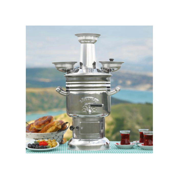 Steel Coal Samovar Camp Stove Tea Kettle Water Heater 6L Semaver