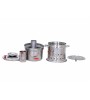 Stainless Steel Coal&Wood Samovar Camp Stove Tea Kettle Water Heater 5L